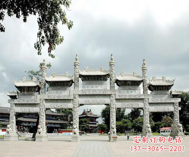 达州石雕五门牌坊