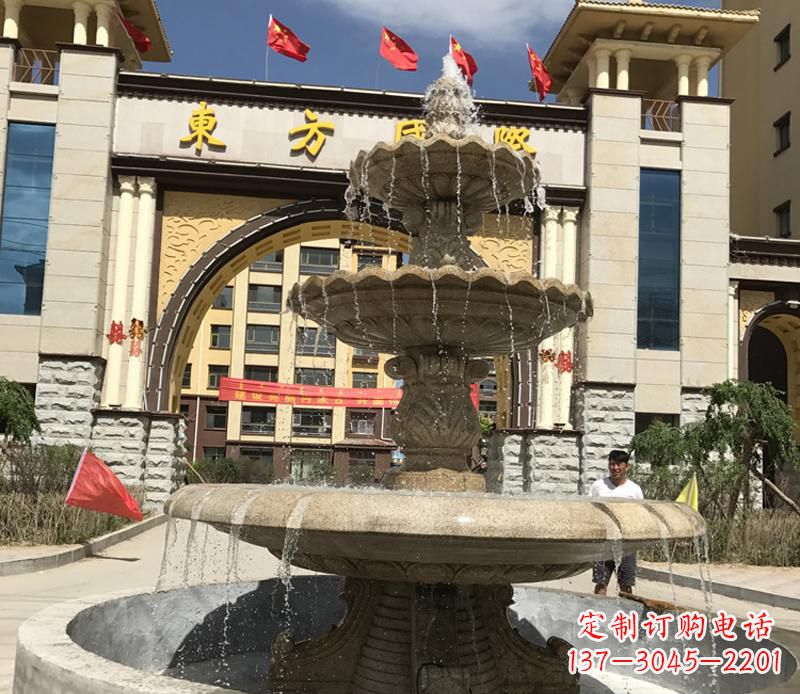 达州石雕小区大型喷泉雕塑