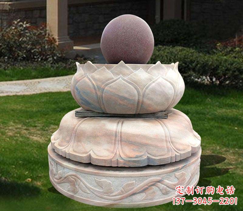 达州石雕小区风水球雕塑