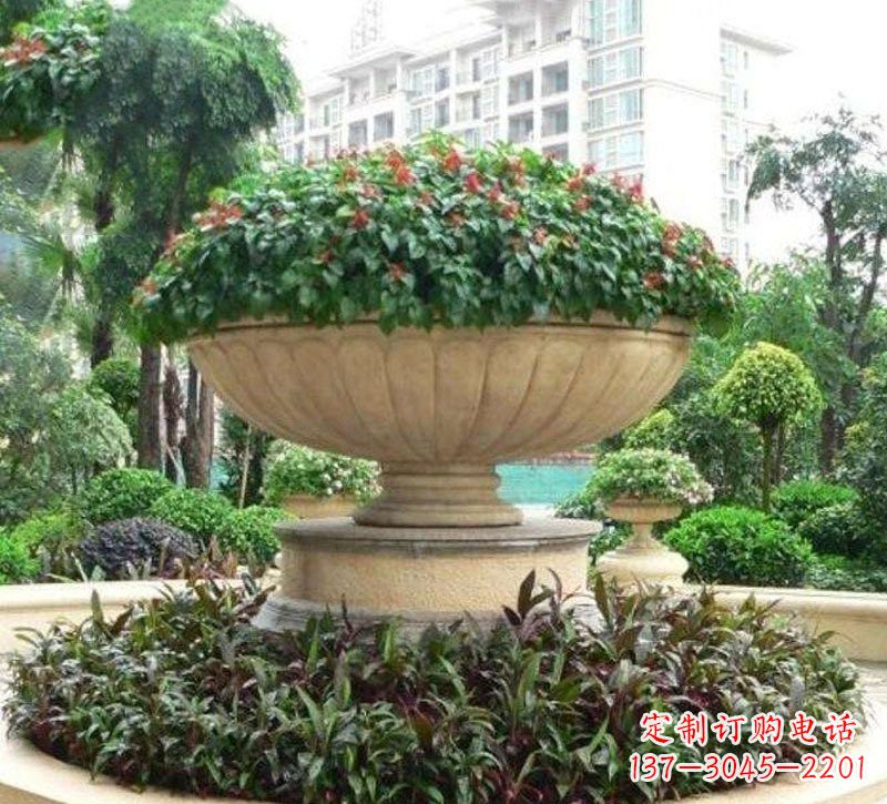 达州石雕小区花盆