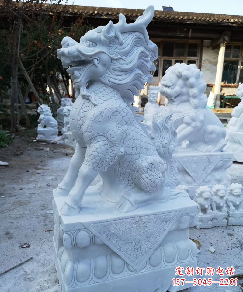 达州石雕镇宅麒麟动物雕塑
