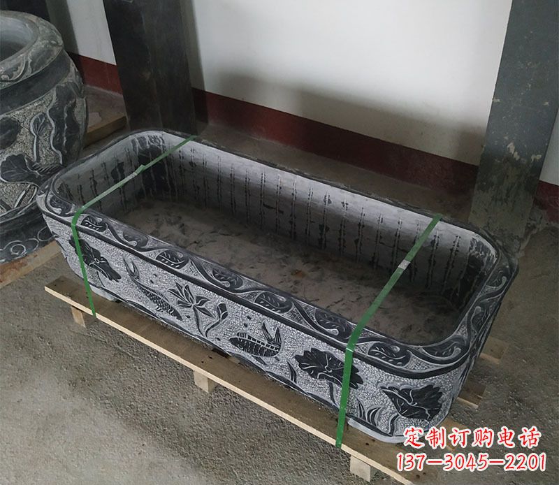 达州石浮雕鱼缸仿古鱼缸石雕