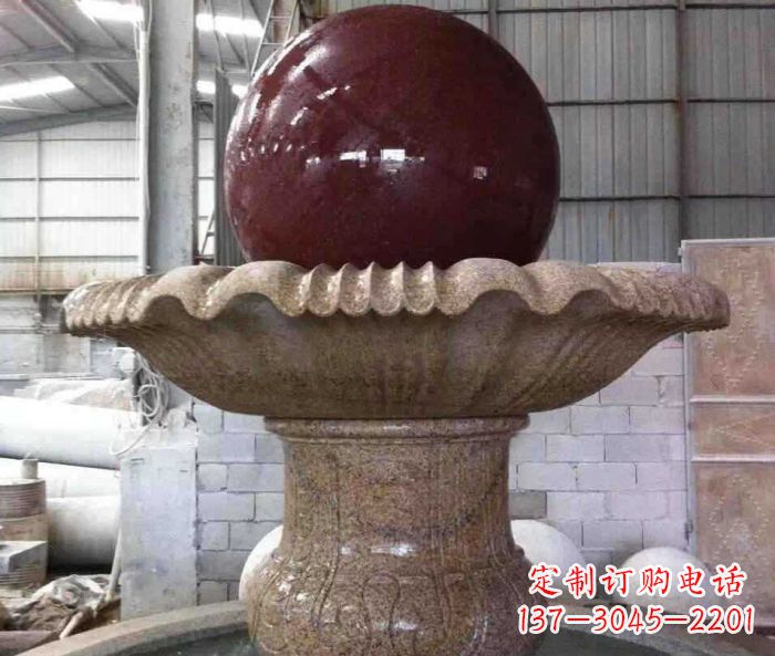 达州石来运转小型风水球喷泉石雕 (2)