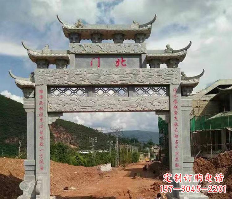达州石牌坊单门牌坊石雕