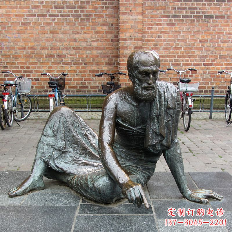 达州世界名人古希腊著名物理学家阿基米德铜雕塑像广场人物雕塑