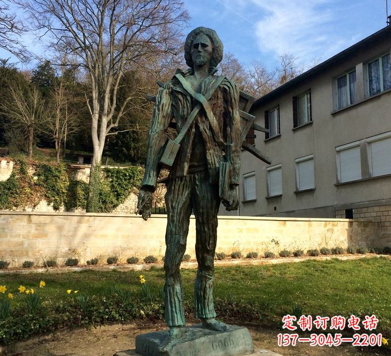 达州世界名人荷兰印象画派画家梵高青铜雕像
