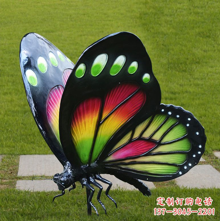 达州树脂仿真蝴蝶草坪动物昆虫雕塑