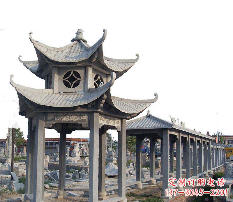 达州双层仿古凉亭石雕
