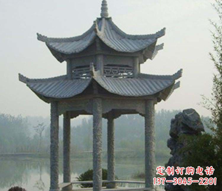 达州双层仿古凉亭石雕_2