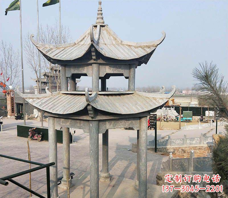 达州双层户外凉亭石雕