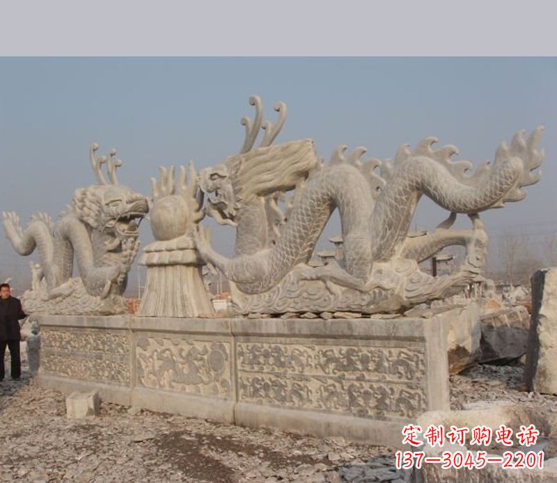 达州双龙戏珠石雕