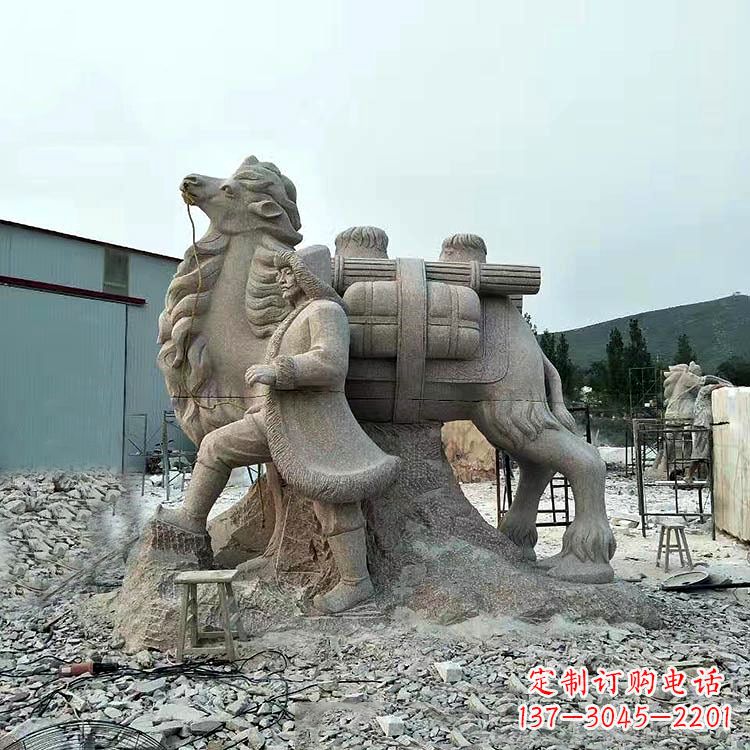 达州丝绸之路骆驼情景石雕