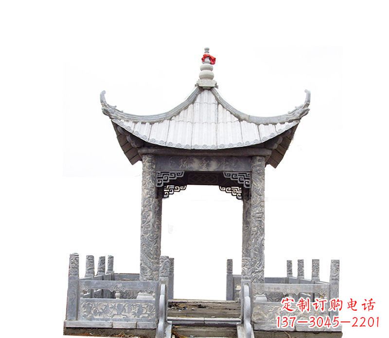 达州四角仿古石凉亭石雕