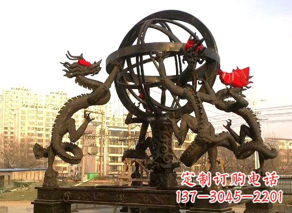 达州四龙戏珠城市景观铜雕