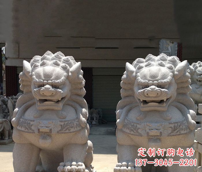 达州寺庙景观仿古镇宅石狮子