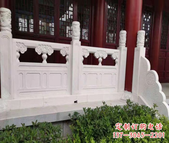 达州寺庙景观汉白玉石浮雕栏板 (3)