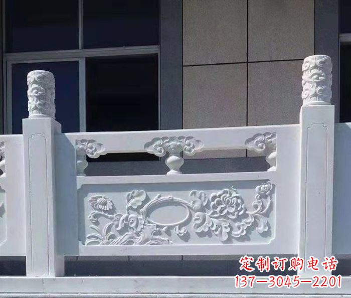 达州寺庙景观汉白玉石浮雕栏板 (4)