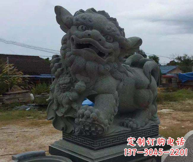 达州寺庙景观南方狮子石雕