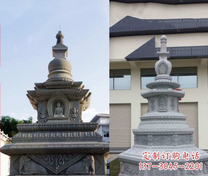 达州寺庙景观舍利塔石雕 (3)
