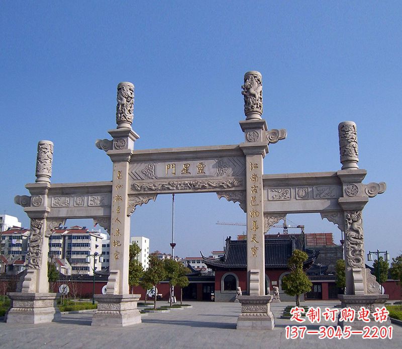 达州寺庙景观石牌坊