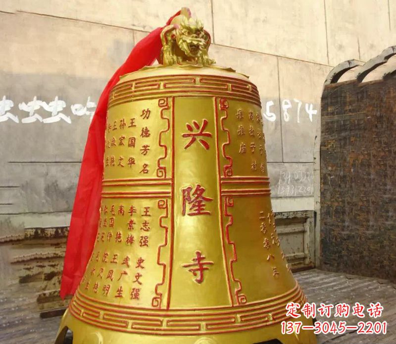 达州寺庙景观铜钟雕塑