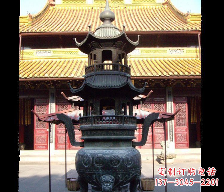 达州寺庙景观香炉铜雕
