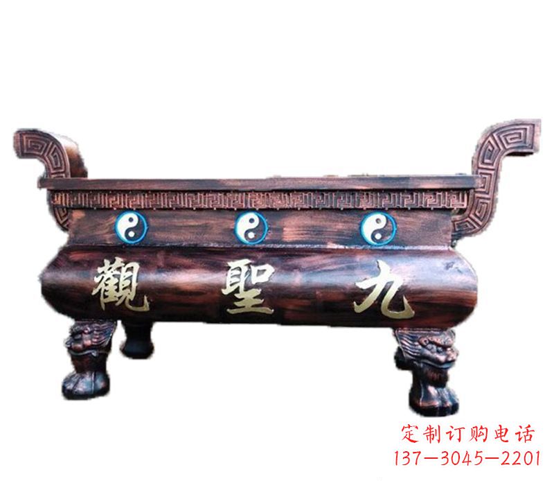 达州寺庙九龙香炉铜雕