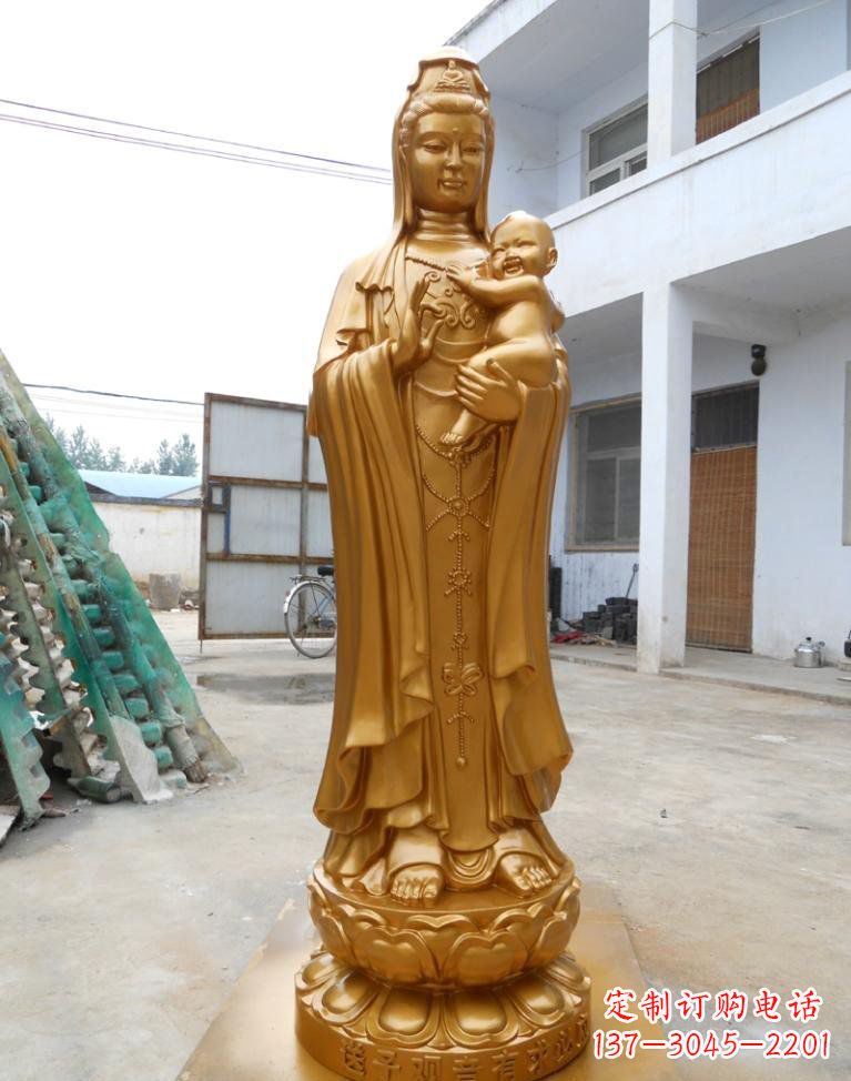 达州寺庙立式送子观音铜雕