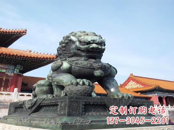 达州寺庙青铜狮子