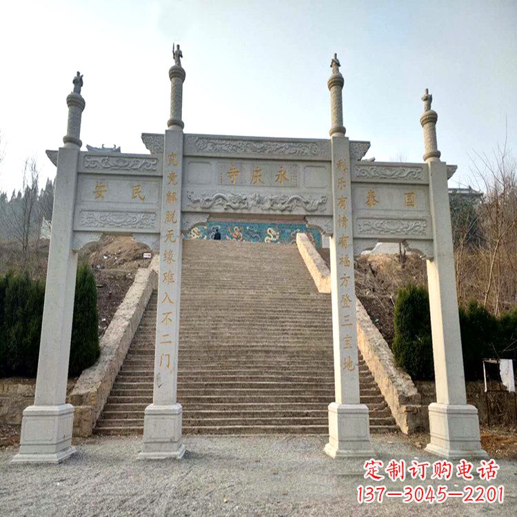 达州寺庙入口无楼牌坊