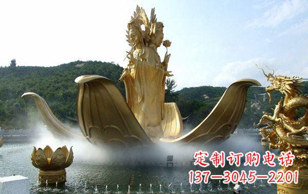 达州寺庙三面观音雕像