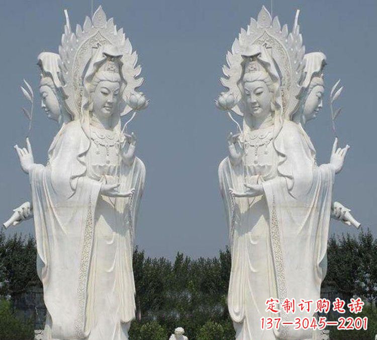 达州寺庙三面观音菩萨雕塑