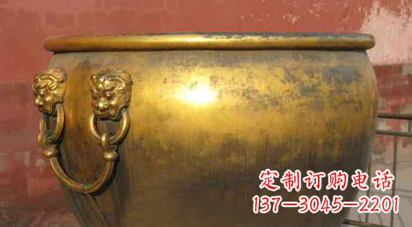 达州寺庙水缸铜雕 (2)
