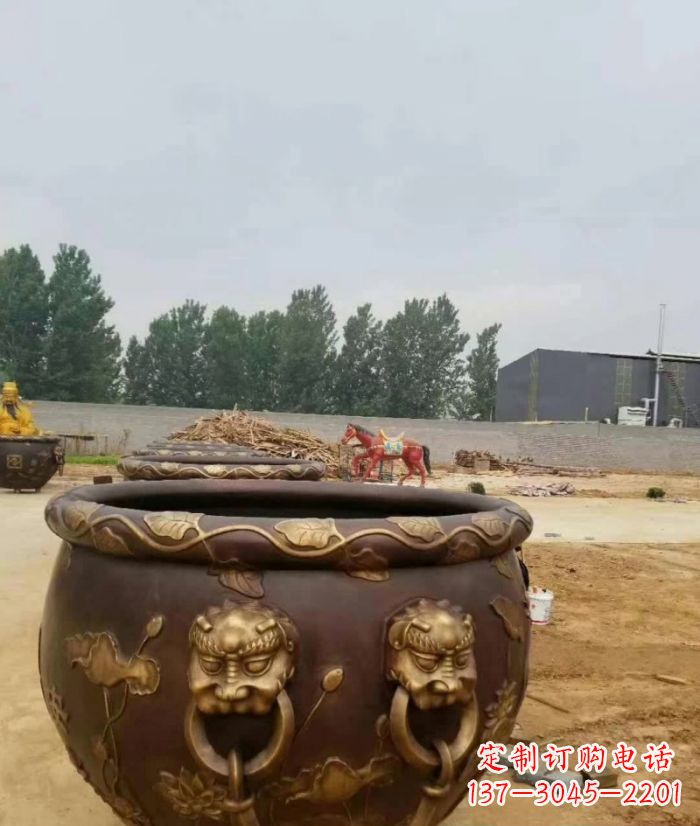 达州寺庙水缸铜雕 (4)