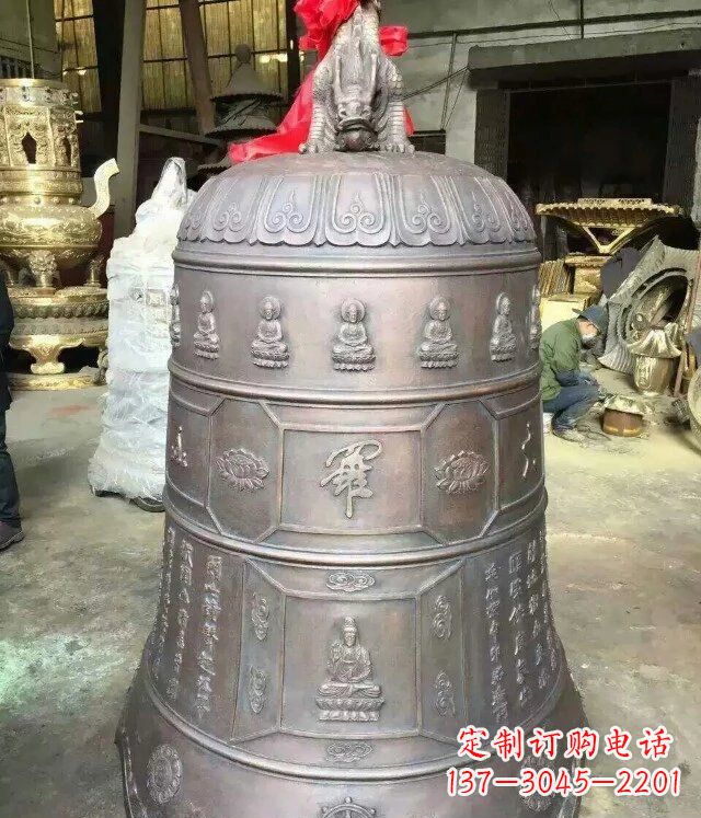 达州寺庙铜雕钟铸铜钟雕塑