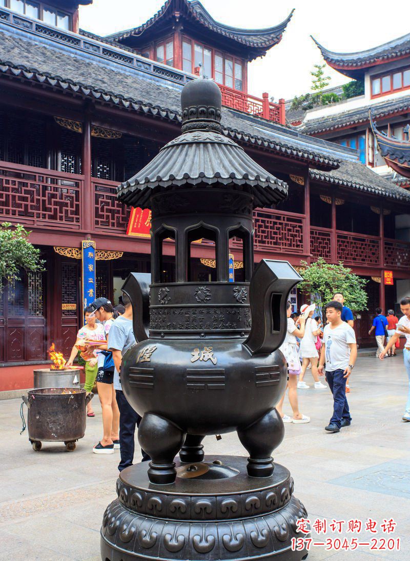 达州寺庙铜香炉铜雕 (2)