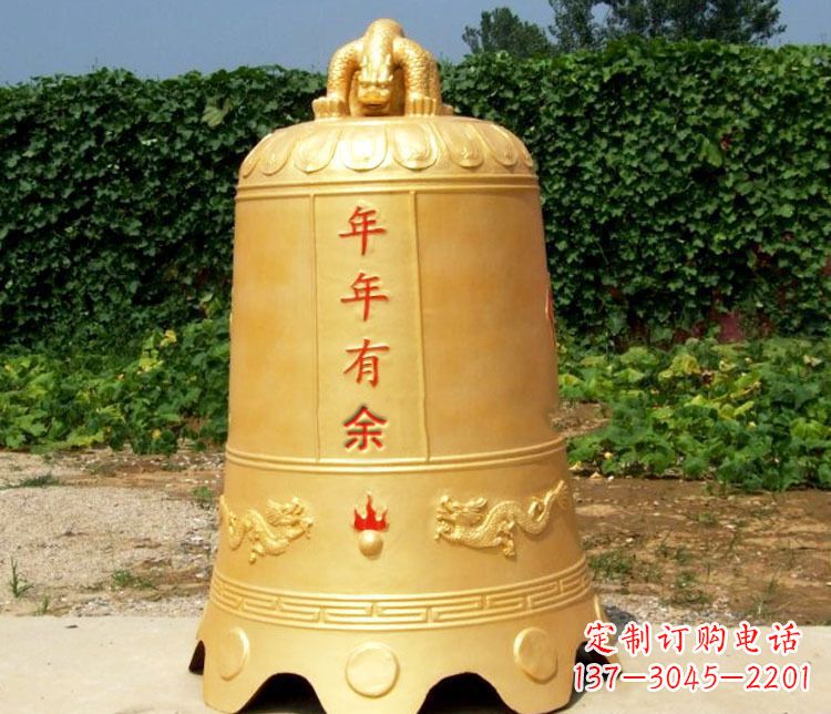 达州寺庙铜钟雕塑 (2)