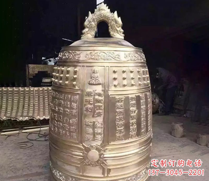 达州寺庙铜钟雕塑 (3)