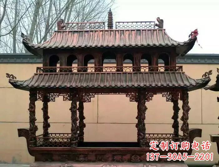 达州寺庙香炉铜雕 (3)