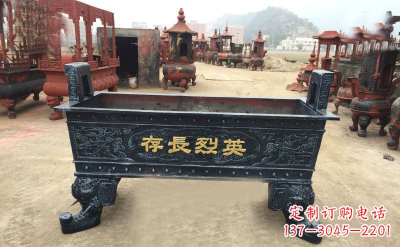 达州寺庙香炉铜雕 (4)
