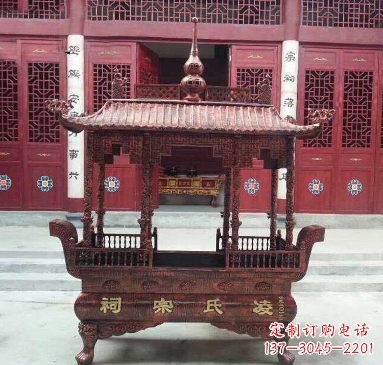 达州寺庙香炉铜雕