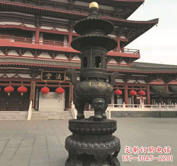 达州寺庙香炉铜雕222