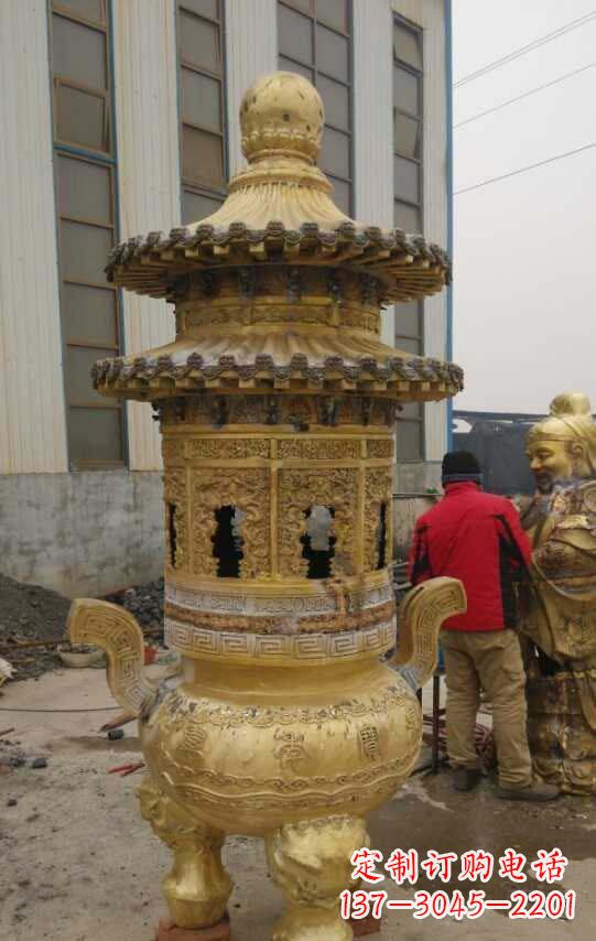 达州寺庙香炉铜雕塑