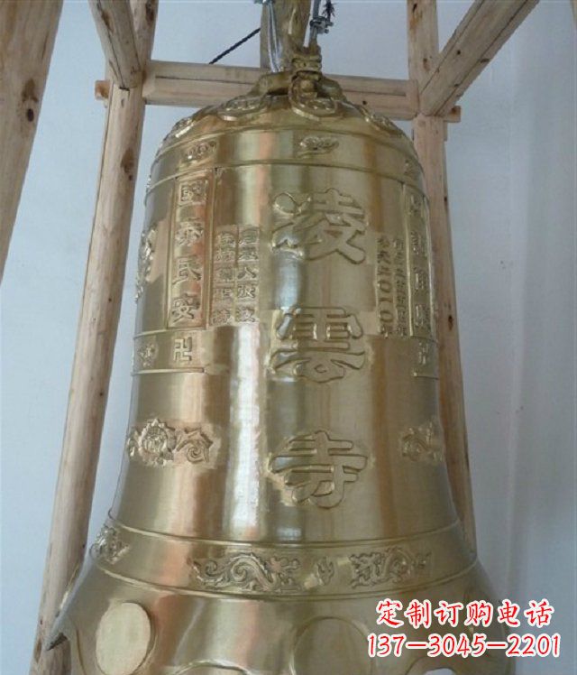 达州寺庙铸铜钟雕塑 (2)