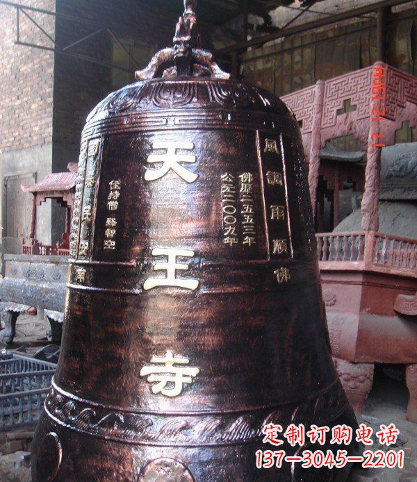 达州寺庙铸铜钟铜雕_2