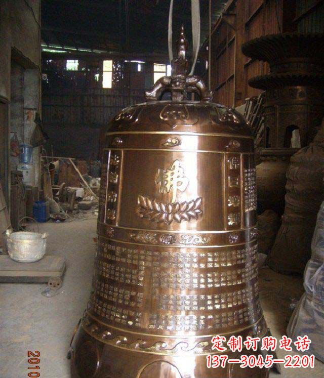 达州寺庙铸铜钟铜雕
