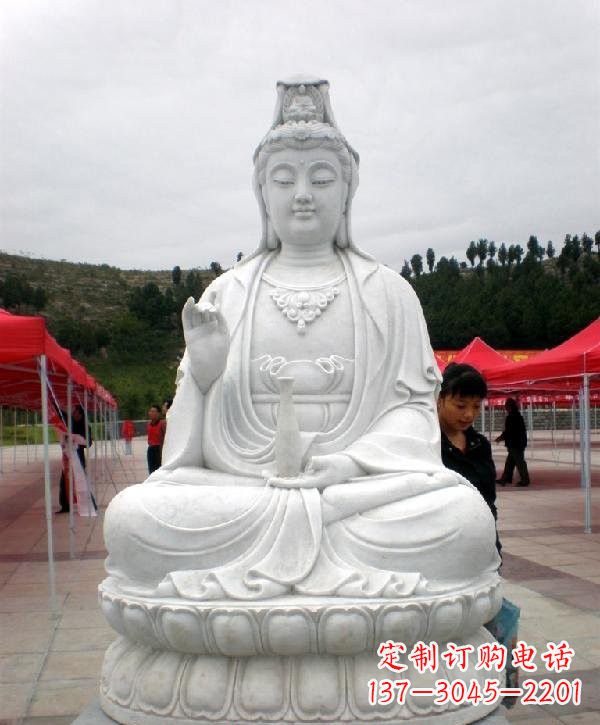 达州寺庙坐式观音雕像