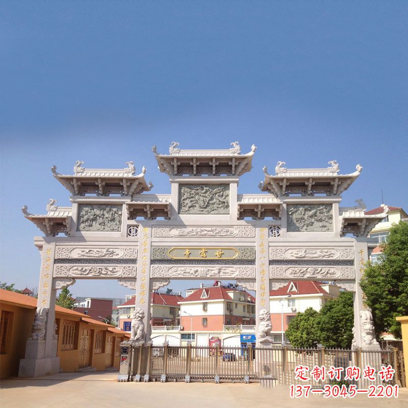 达州寺院大门石雕牌楼