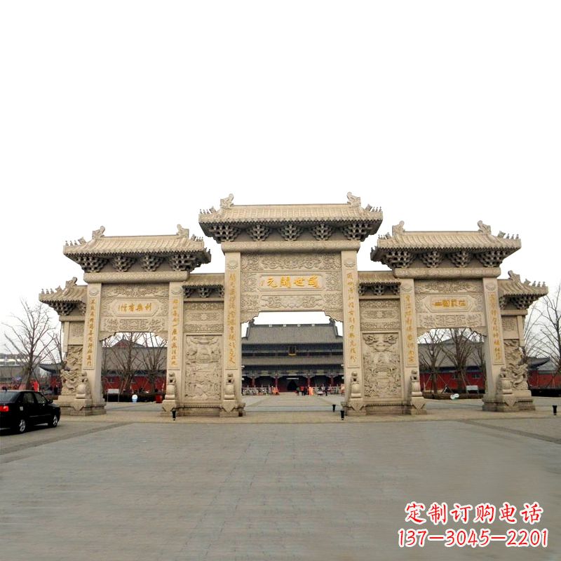 达州寺院景区石雕牌坊