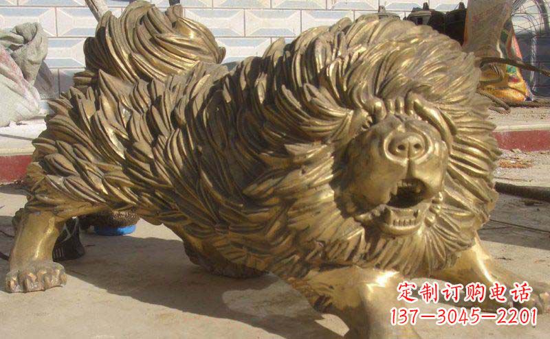达州松狮犬动物铜雕